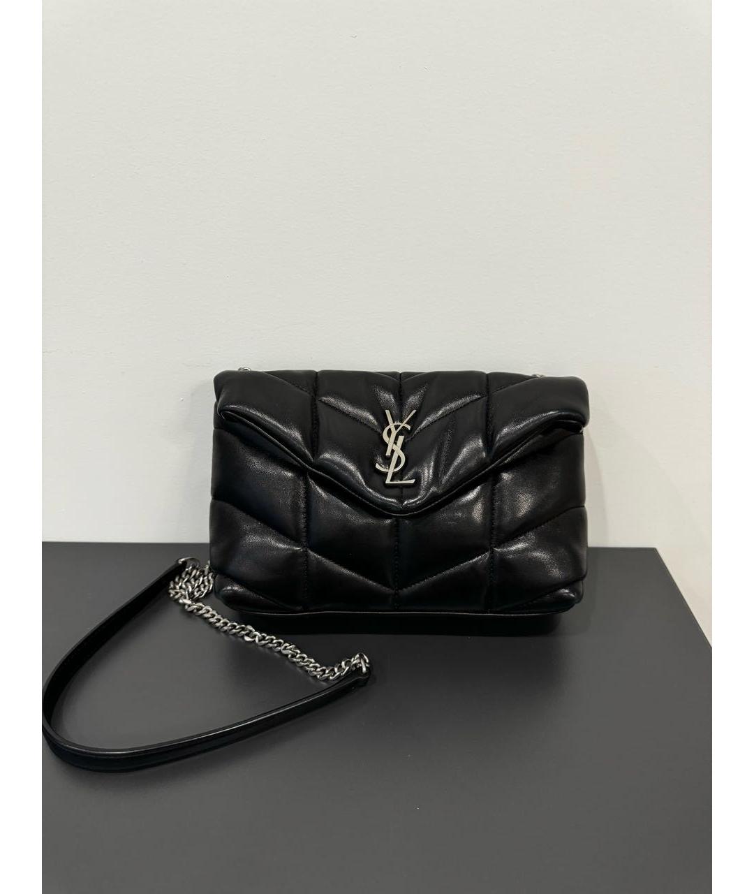 SAINT LAURENT Черная кожаная сумка через плечо, фото 9