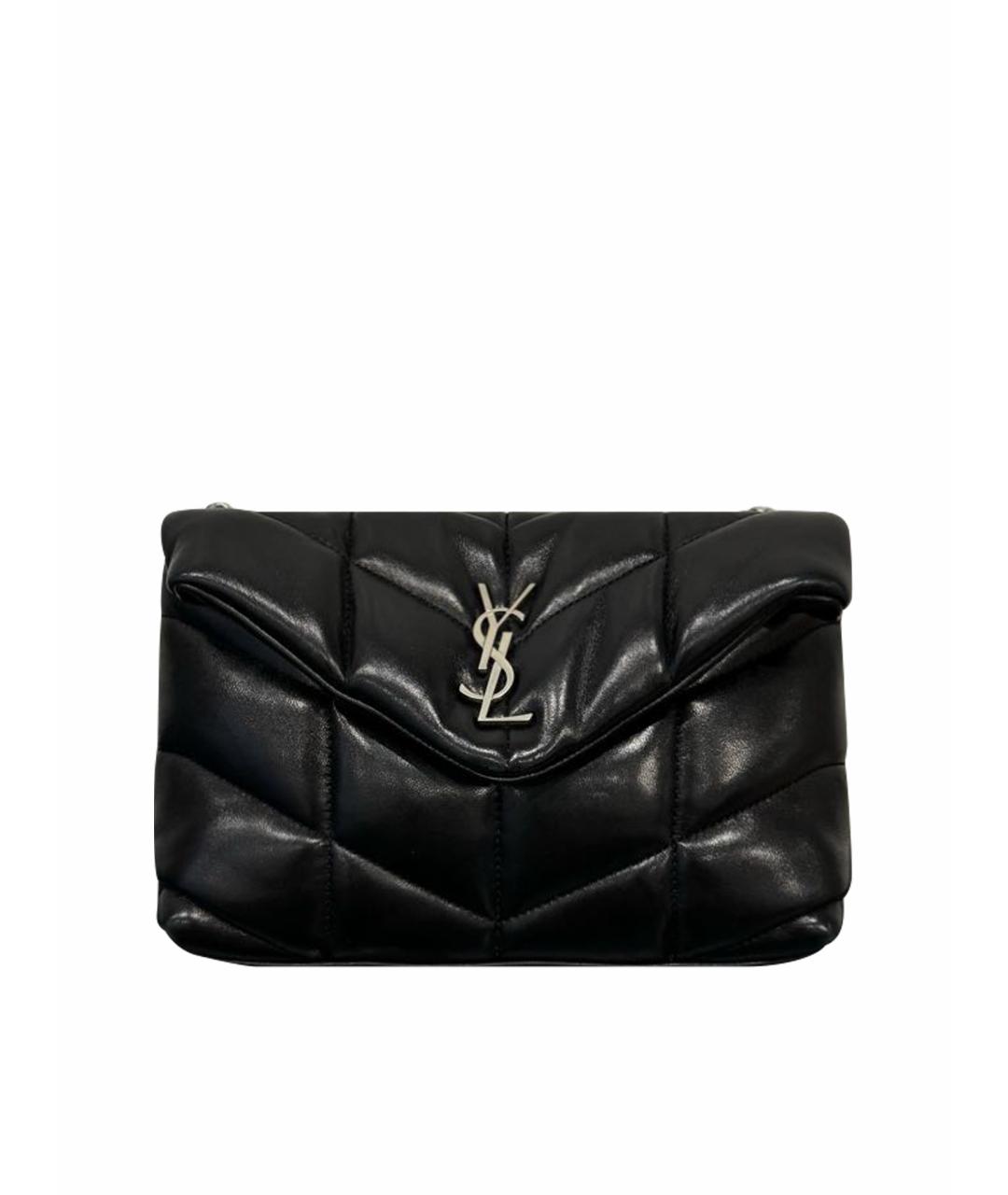 SAINT LAURENT Черная кожаная сумка через плечо, фото 1