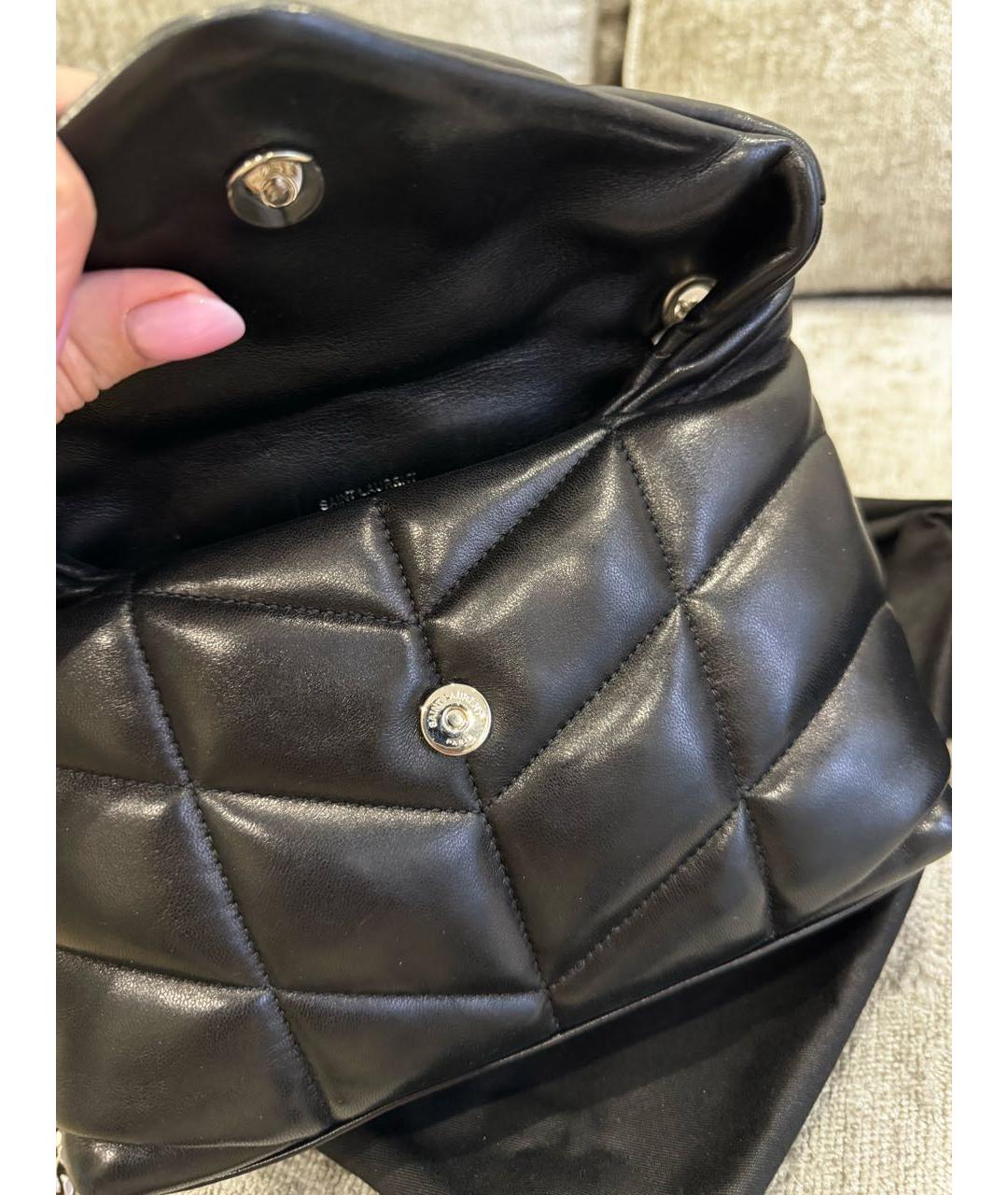 SAINT LAURENT Черная кожаная сумка через плечо, фото 6