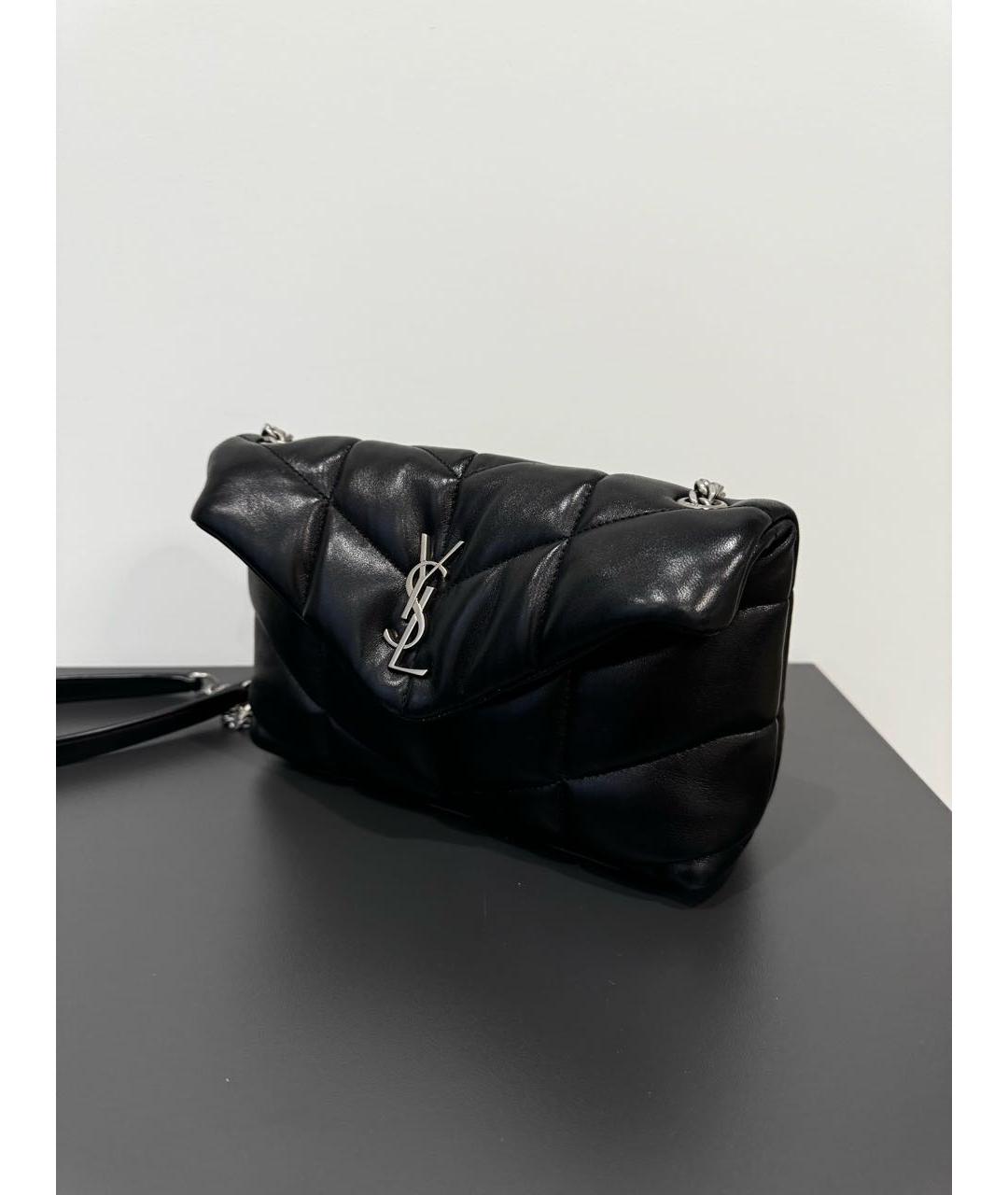 SAINT LAURENT Черная кожаная сумка через плечо, фото 2