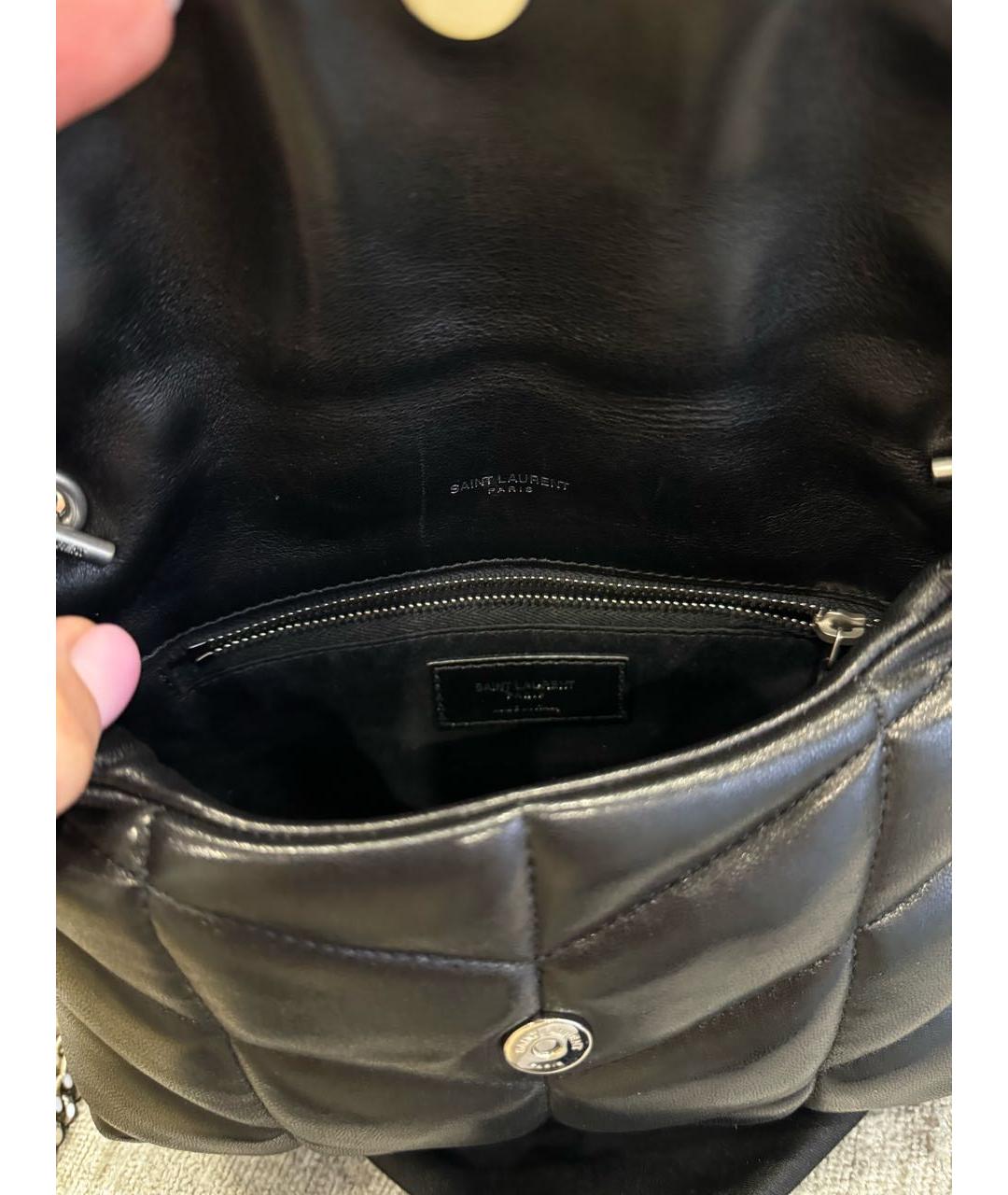 SAINT LAURENT Черная кожаная сумка через плечо, фото 4