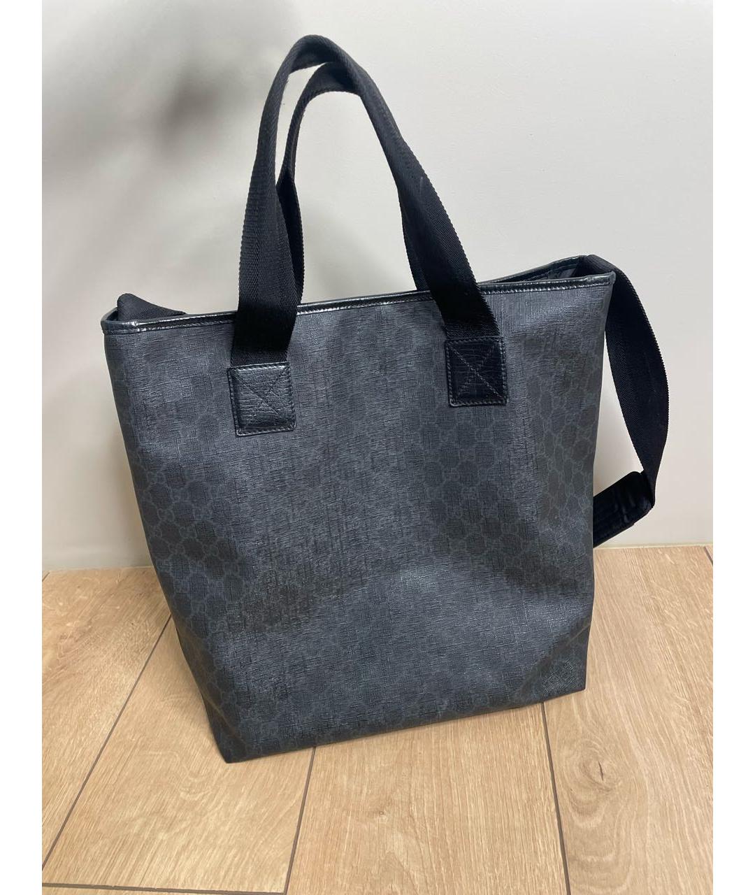 GUCCI Антрацитовая кожаная сумка через плечо, фото 3