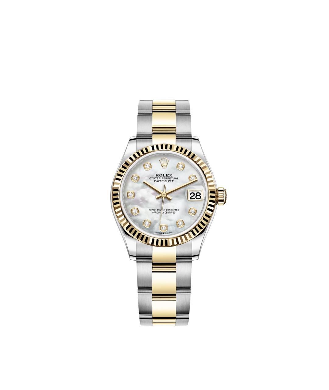 ROLEX Белые часы из желтого золота, фото 1