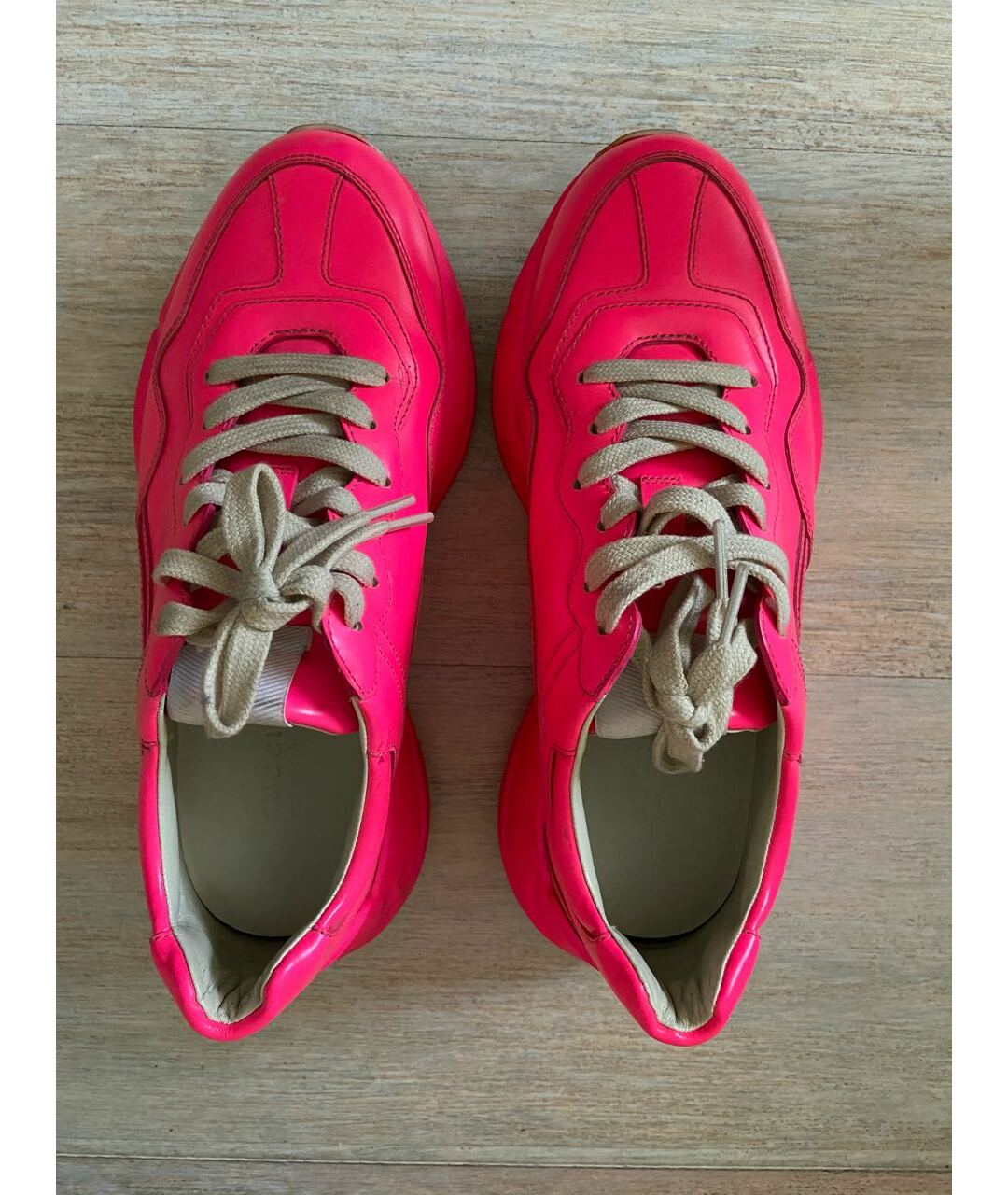 GUCCI Розовые кожаные кроссовки, фото 3