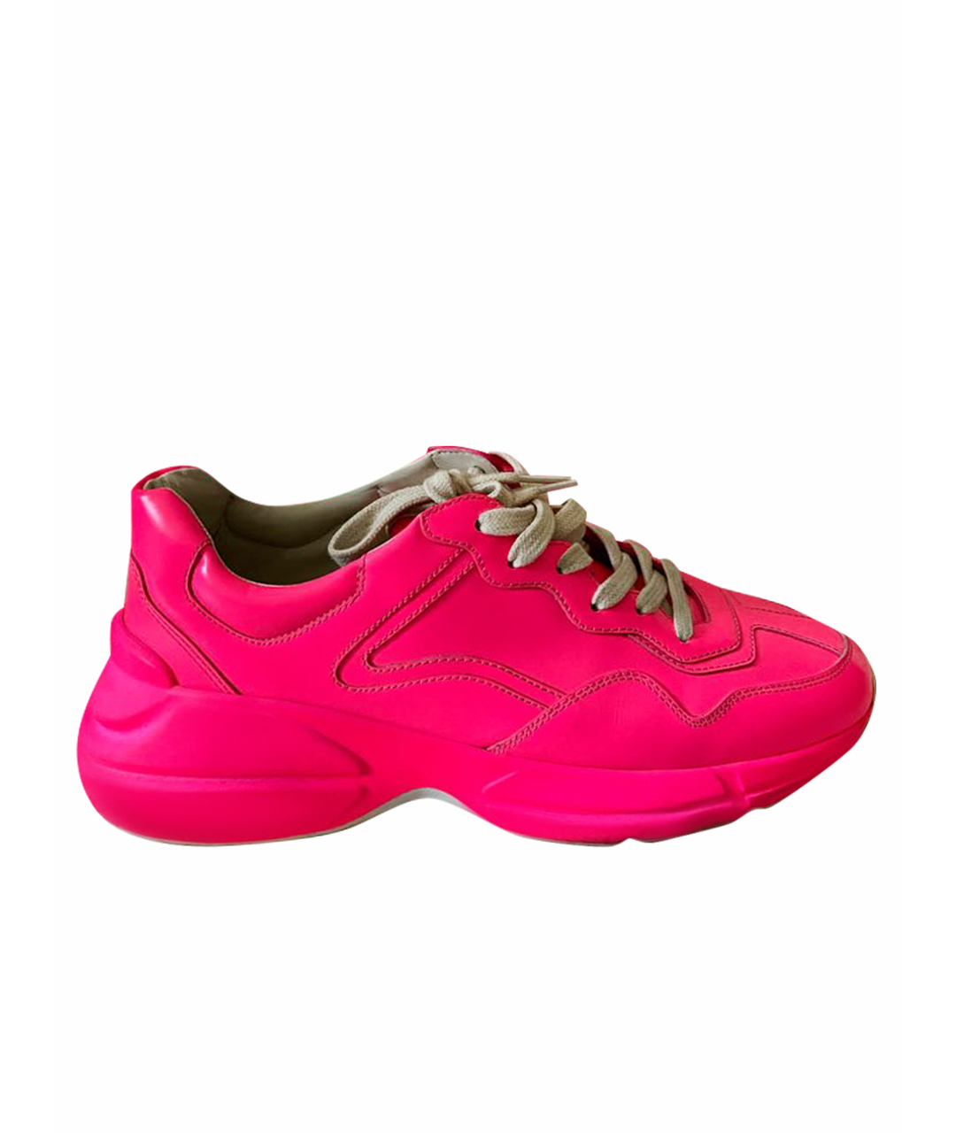 GUCCI Розовые кожаные кроссовки, фото 1