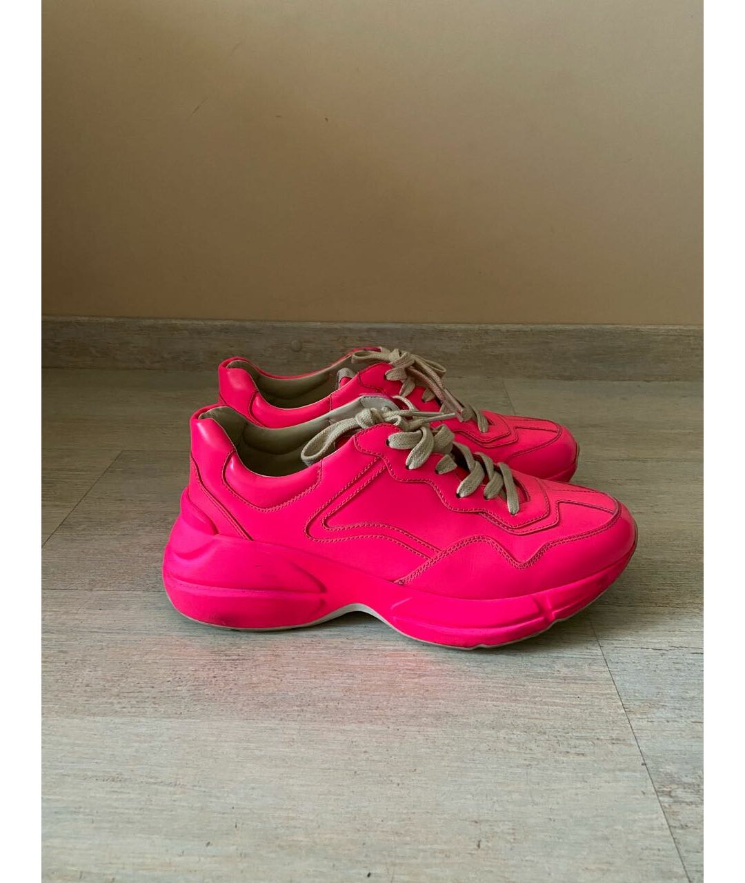 GUCCI Розовые кожаные кроссовки, фото 5