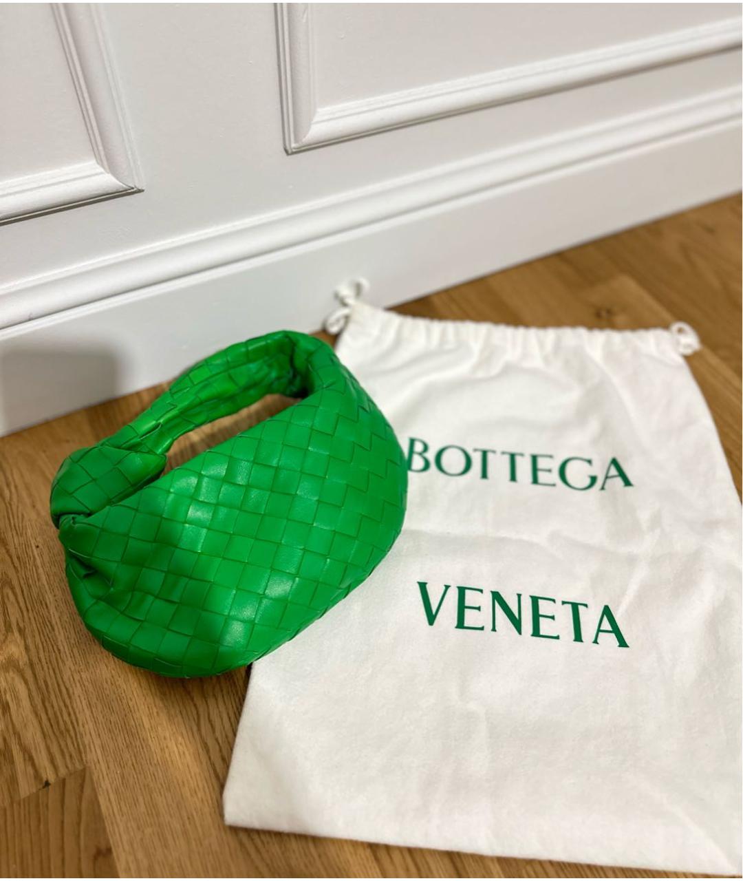 BOTTEGA VENETA Зеленая кожаная сумка с короткими ручками, фото 7