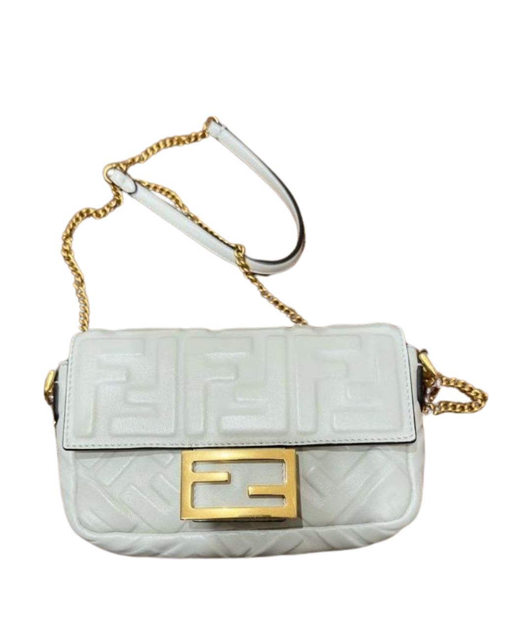 FENDI Белая кожаная сумка через плечо, фото 1