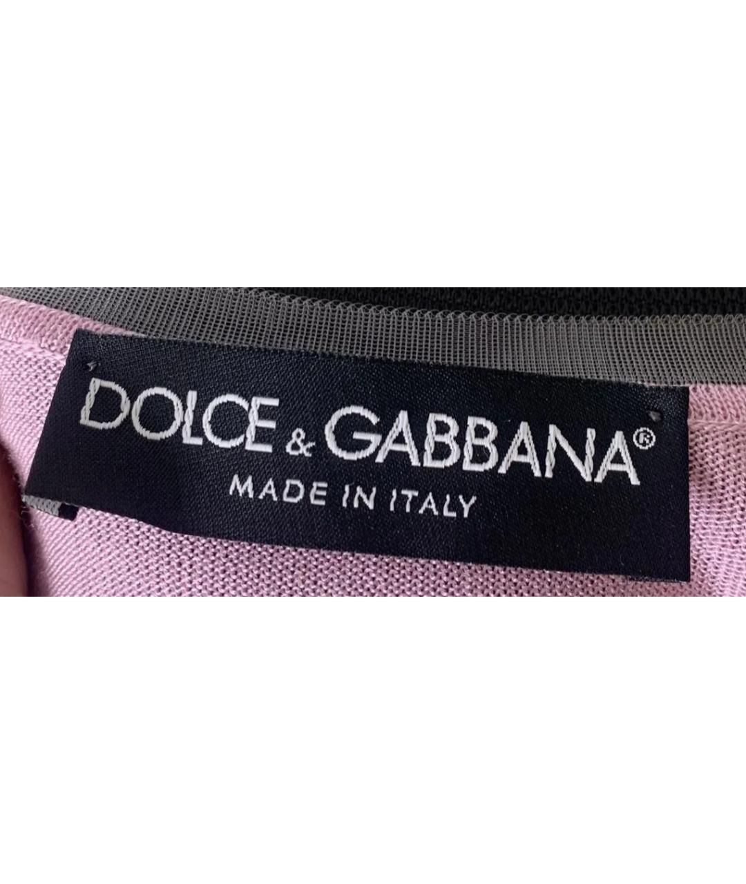 DOLCE&GABBANA Розовый шелковый джемпер / свитер, фото 5