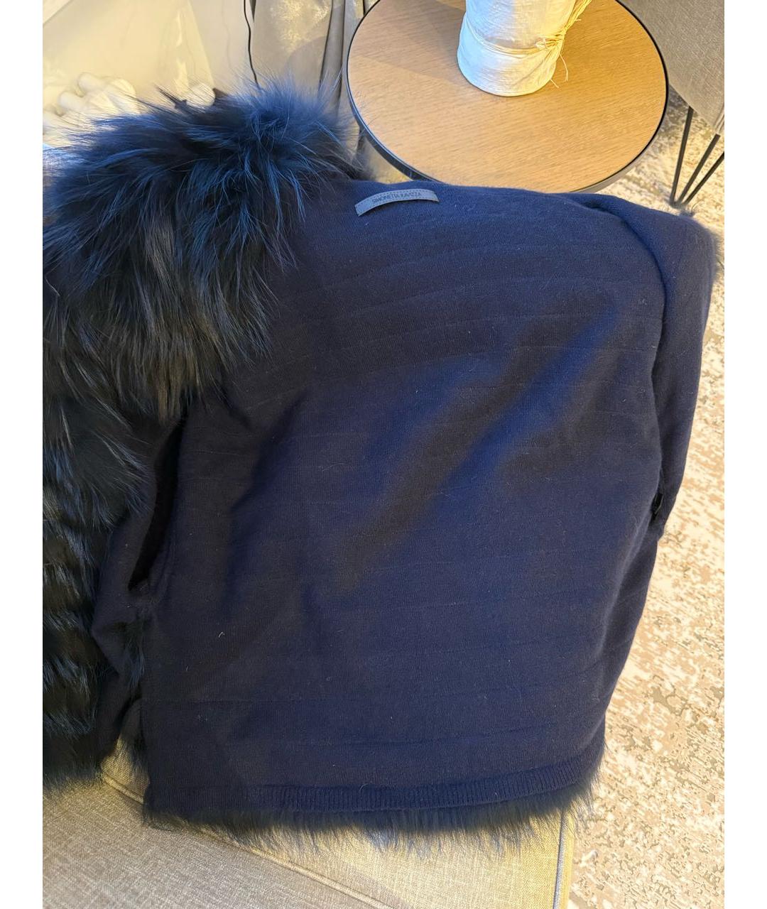 SIMONETTA RAVIZZA Синяя меховая шуба, фото 8