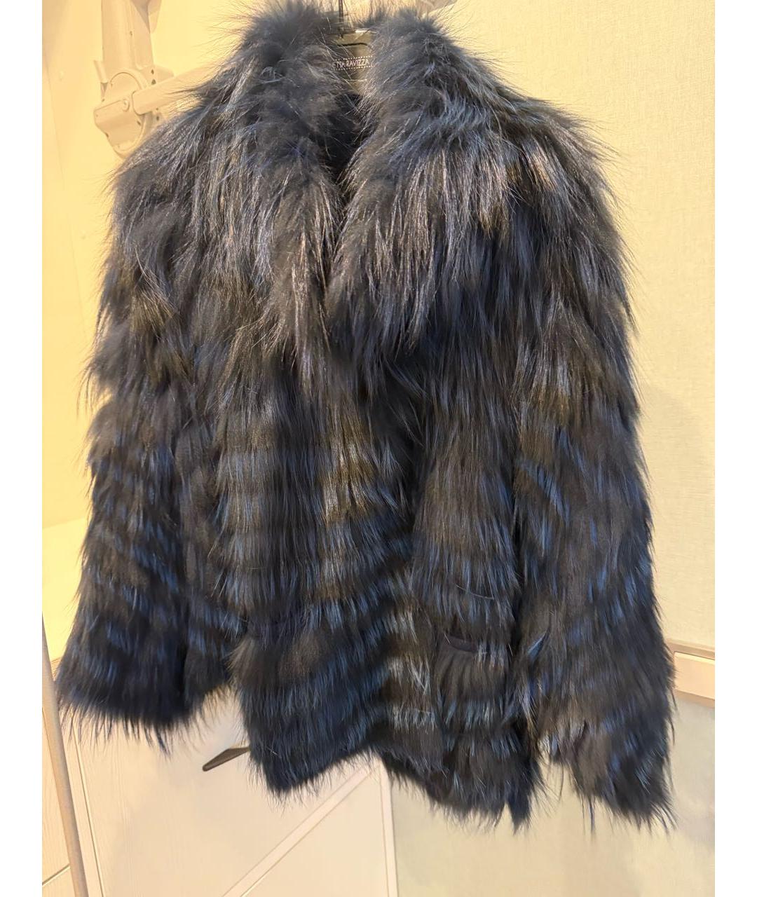 SIMONETTA RAVIZZA Синяя меховая шуба, фото 7