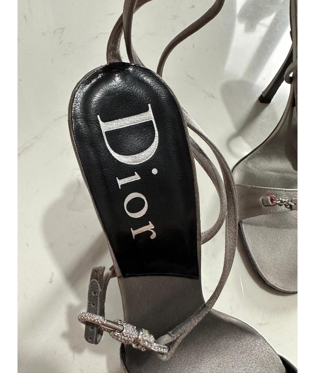 CHRISTIAN DIOR Серебряные босоножки, фото 3