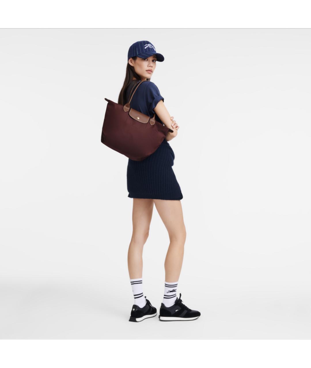 LONGCHAMP Бордовая синтетическая сумка тоут, фото 7