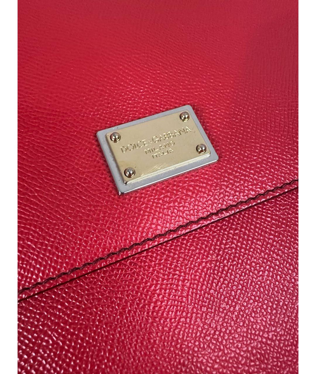 DOLCE&GABBANA Красная кожаная сумка с короткими ручками, фото 7