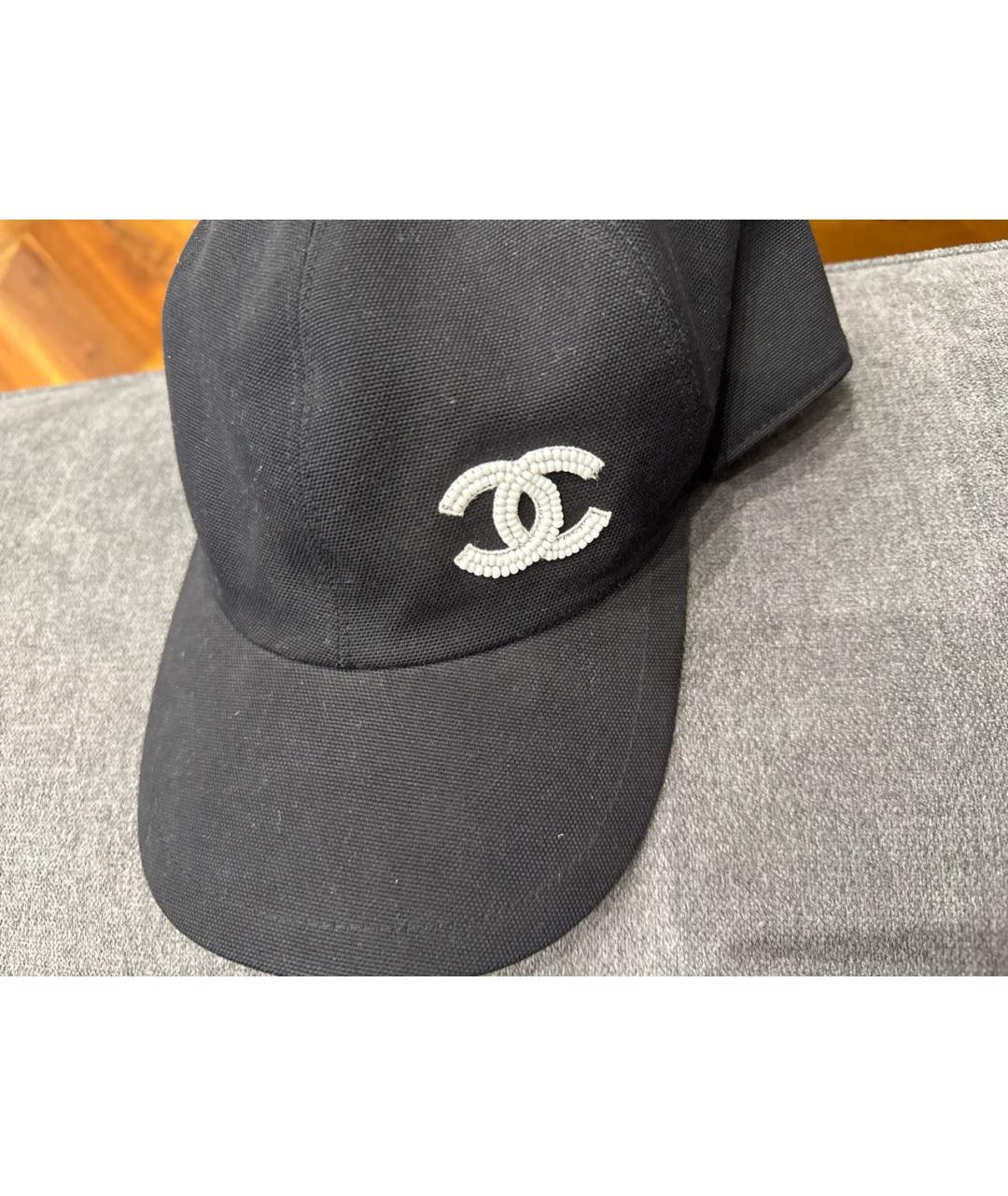 CHANEL Черная хлопковая кепка, фото 4