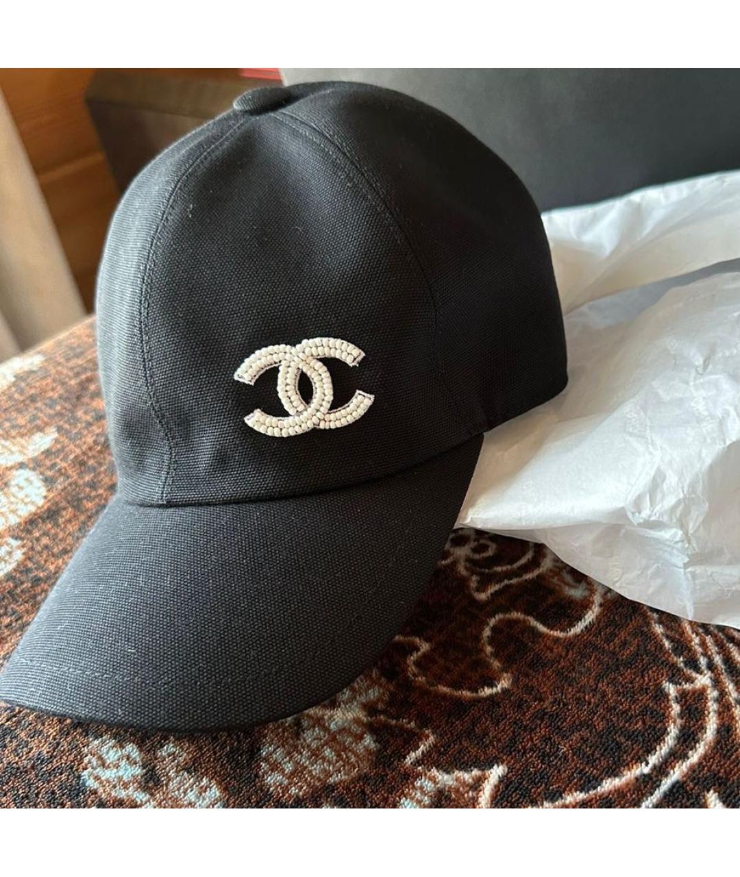 CHANEL Черная хлопковая кепка, фото 6