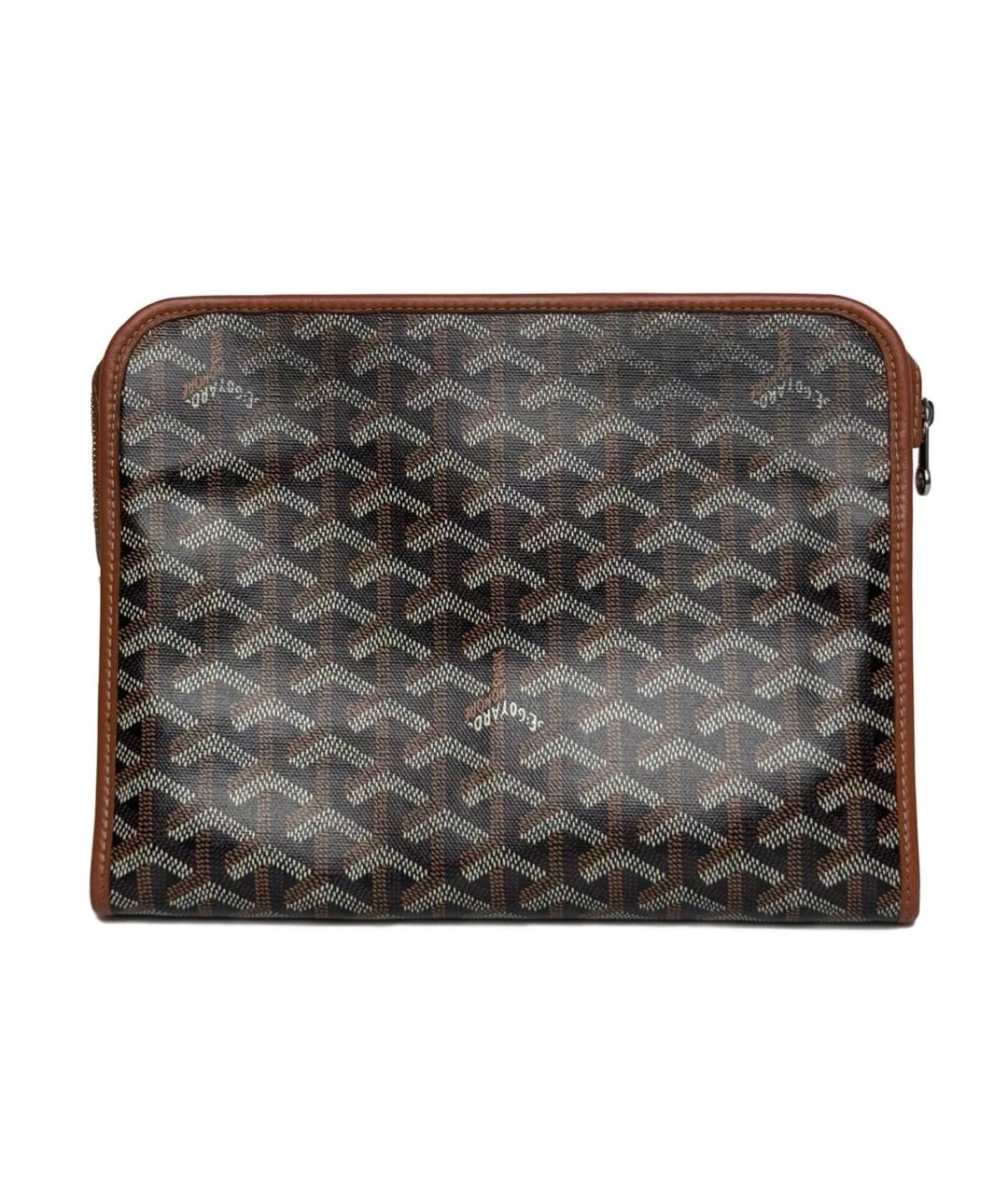 GOYARD Черная кожаная барсетка, фото 2