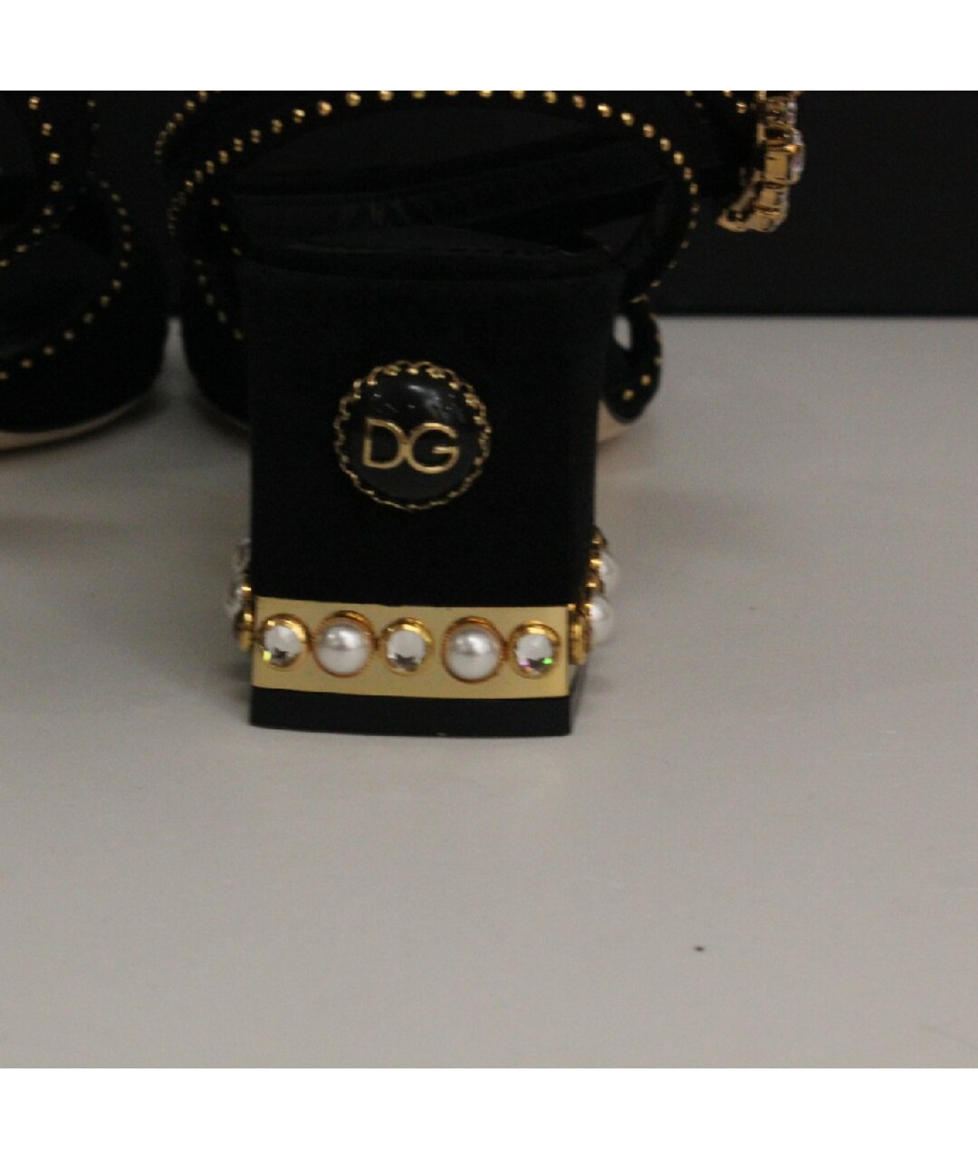 DOLCE&GABBANA Черные замшевые босоножки, фото 8