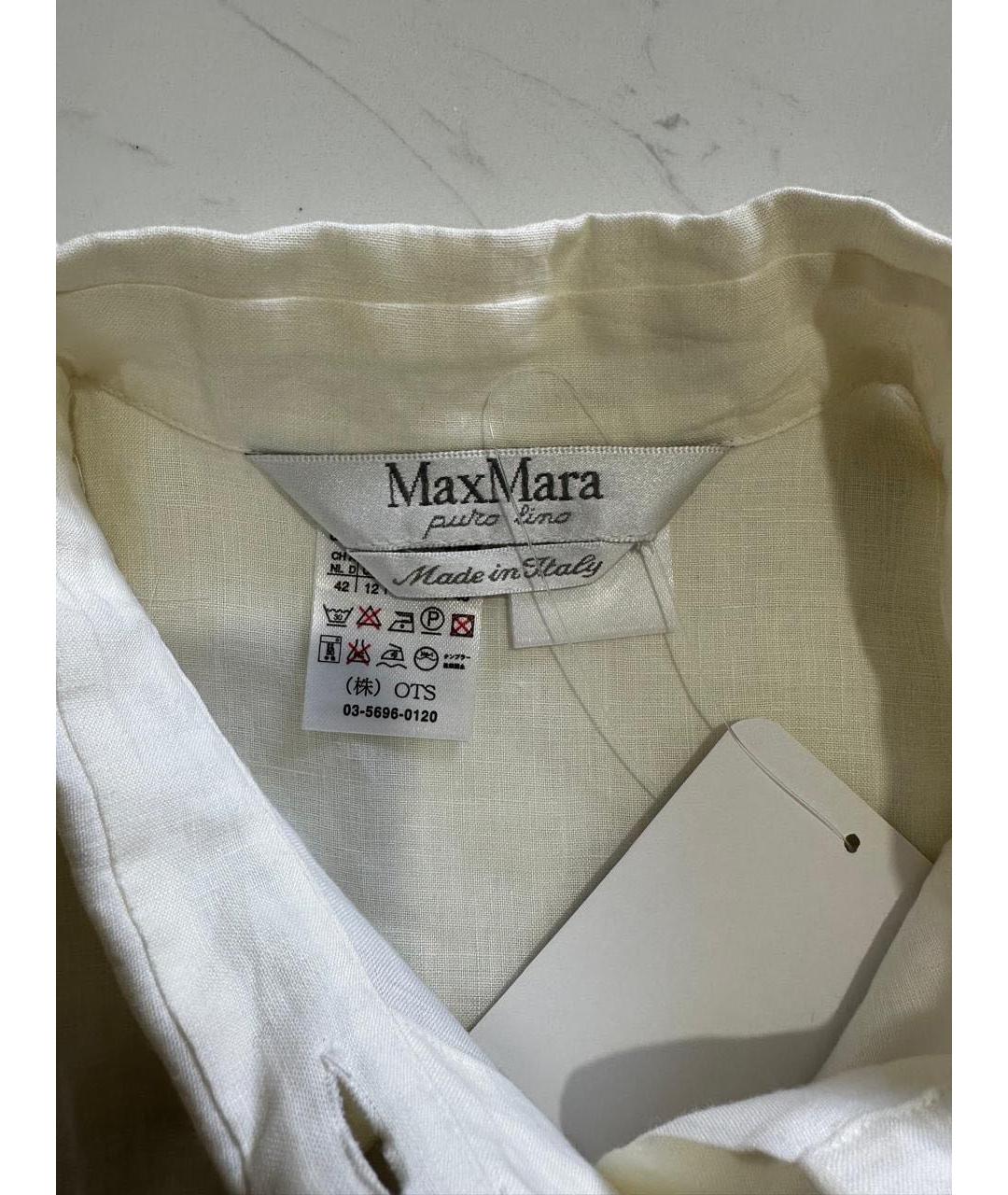 MAX MARA Белая льняная рубашка, фото 3