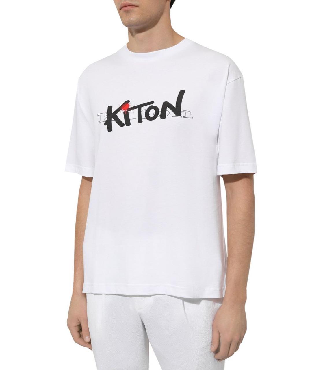 KITON Белая хлопковая футболка, фото 3