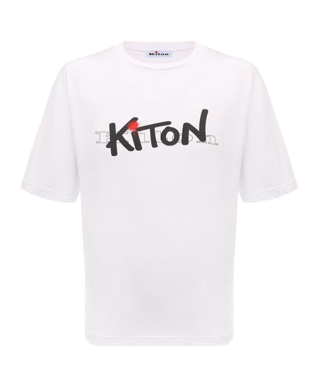 KITON Белая хлопковая футболка, фото 1