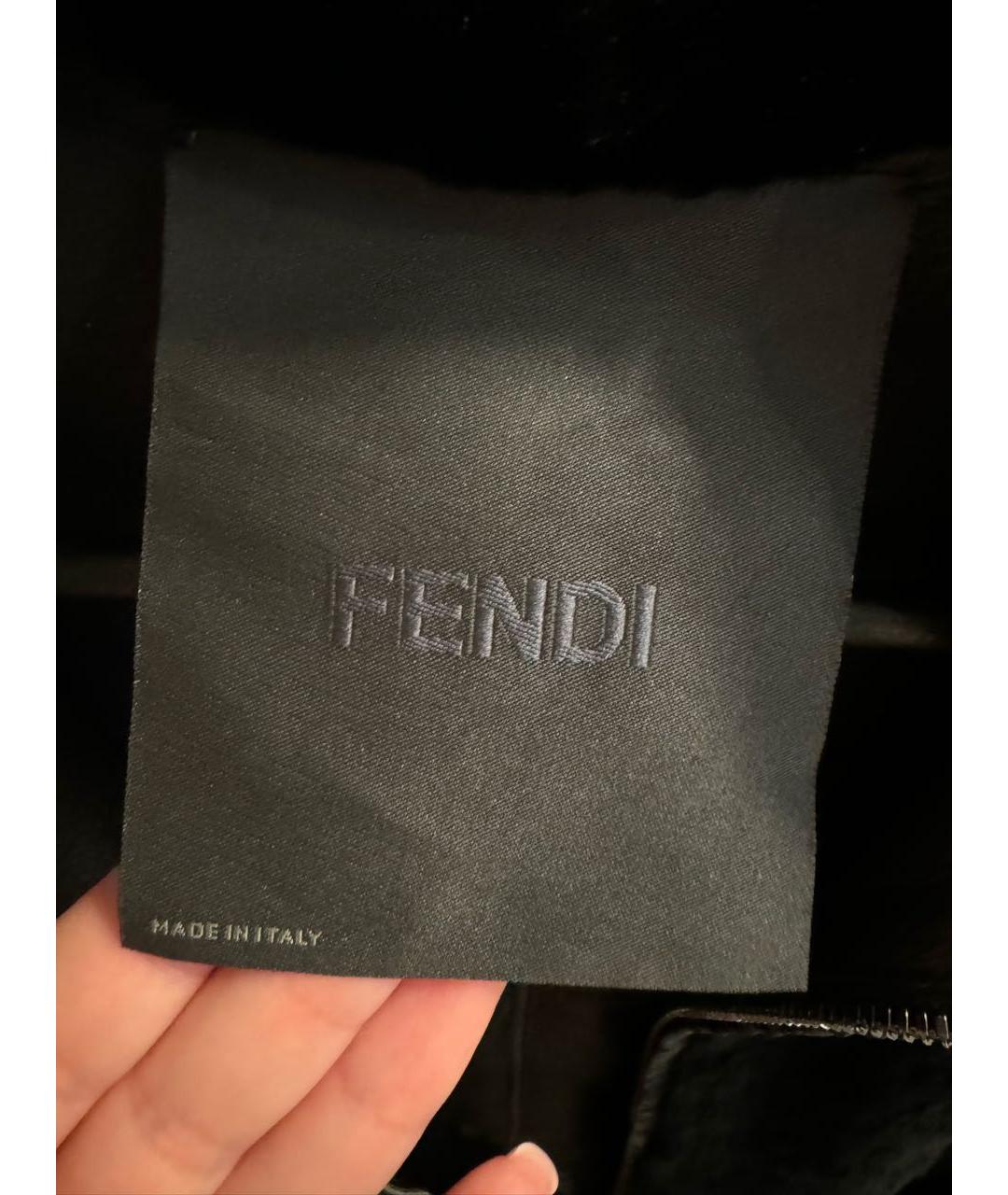 FENDI Черная кожаная дубленка, фото 3