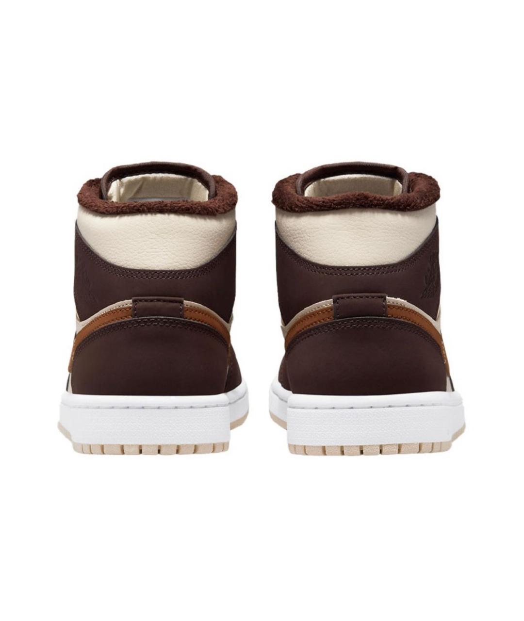 JORDAN Коричневые кожаные кеды, фото 4