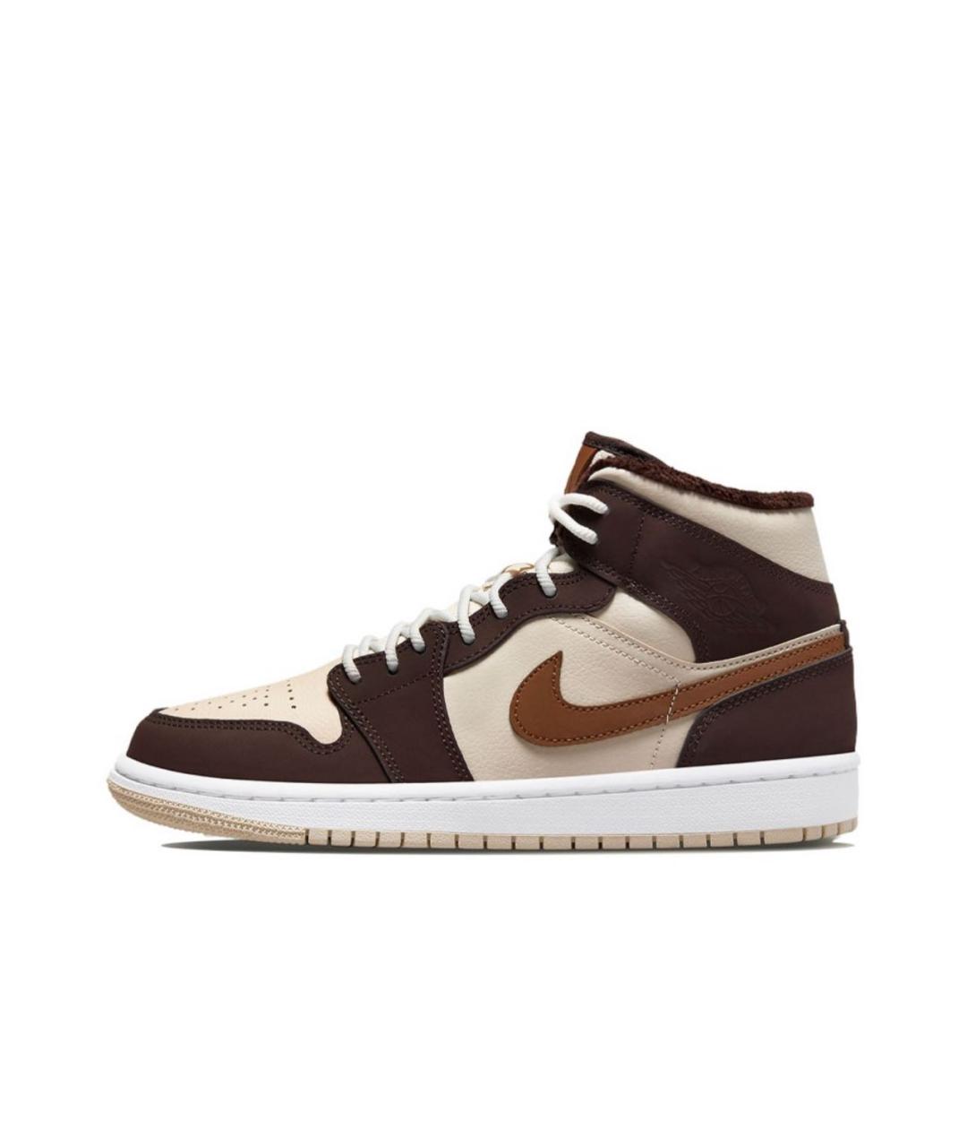 JORDAN Коричневые кожаные кеды, фото 5