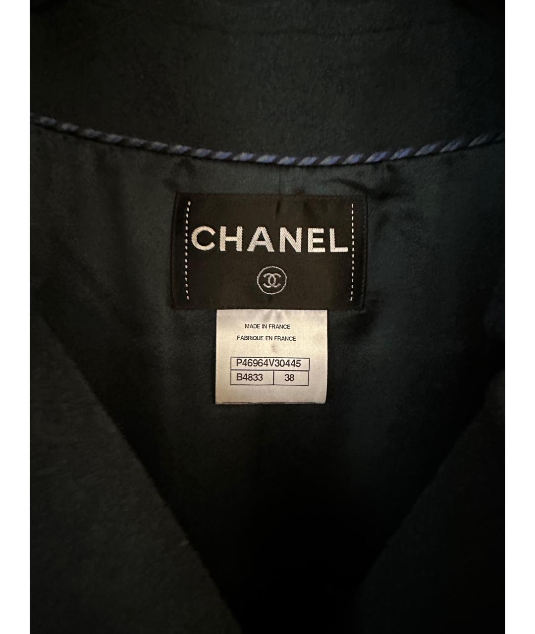 CHANEL Синее шерстяное пальто, фото 4