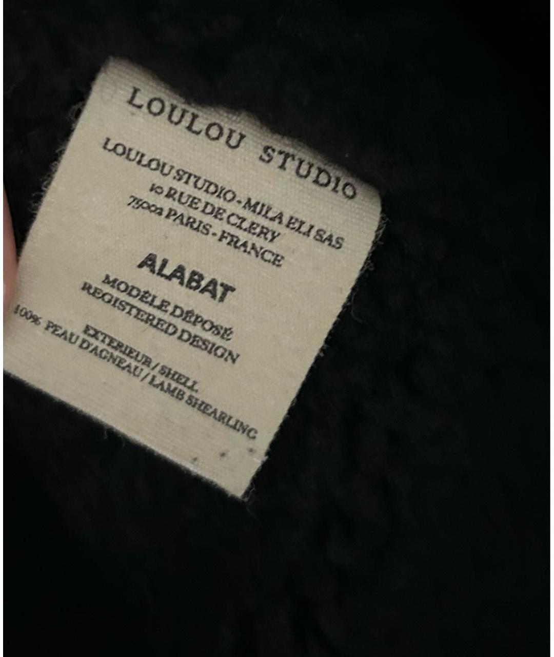 LOULOU STUDIO Черная кожаная дубленка, фото 4