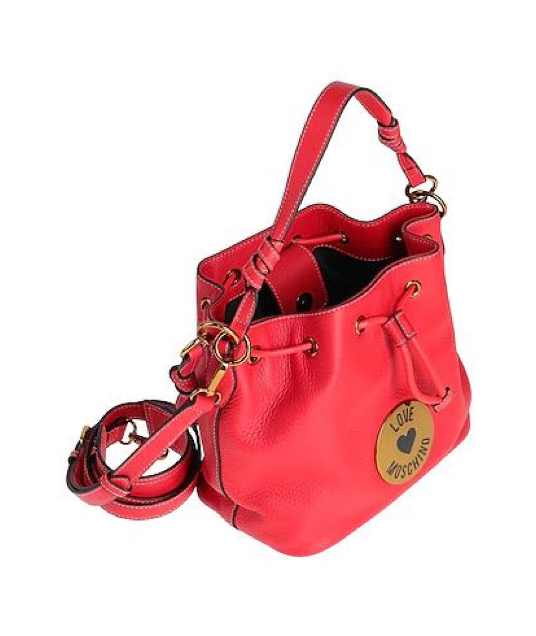 LOVE MOSCHINO Красная кожаная сумка через плечо, фото 2