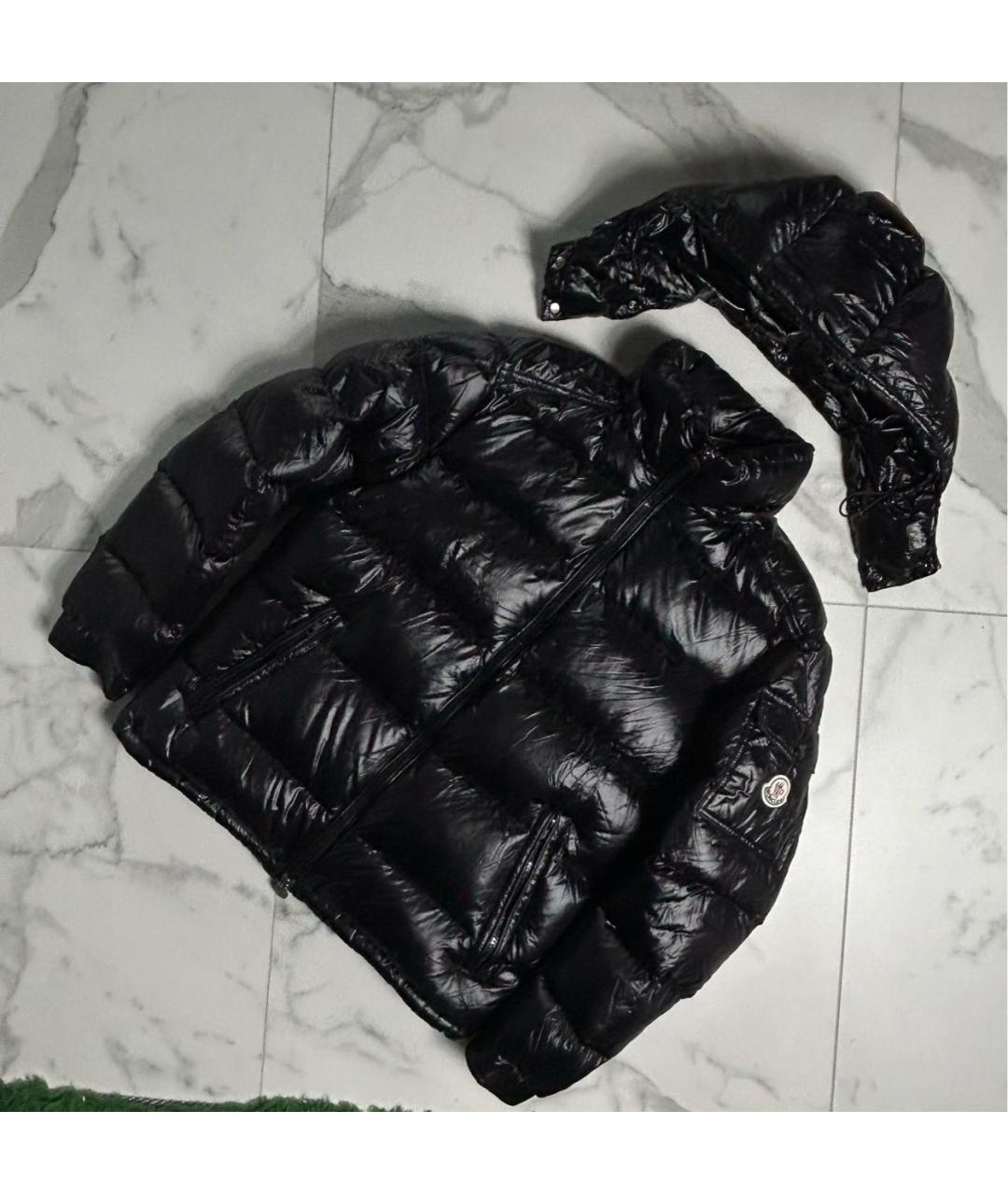 MONCLER Черный пуховик, фото 2