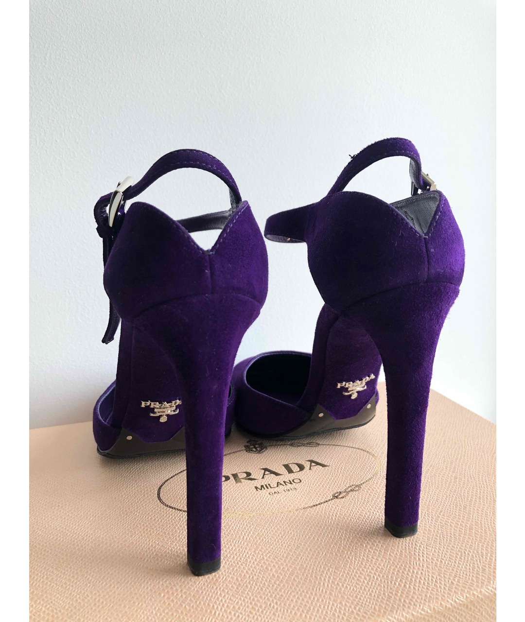 PRADA Фиолетовые замшевые туфли, фото 4
