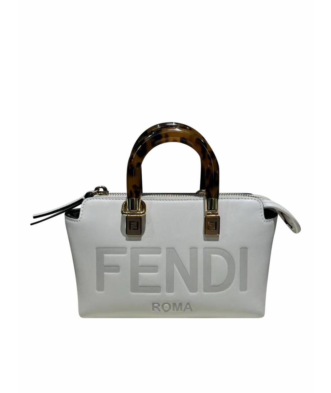 FENDI Белая кожаная сумка тоут, фото 1