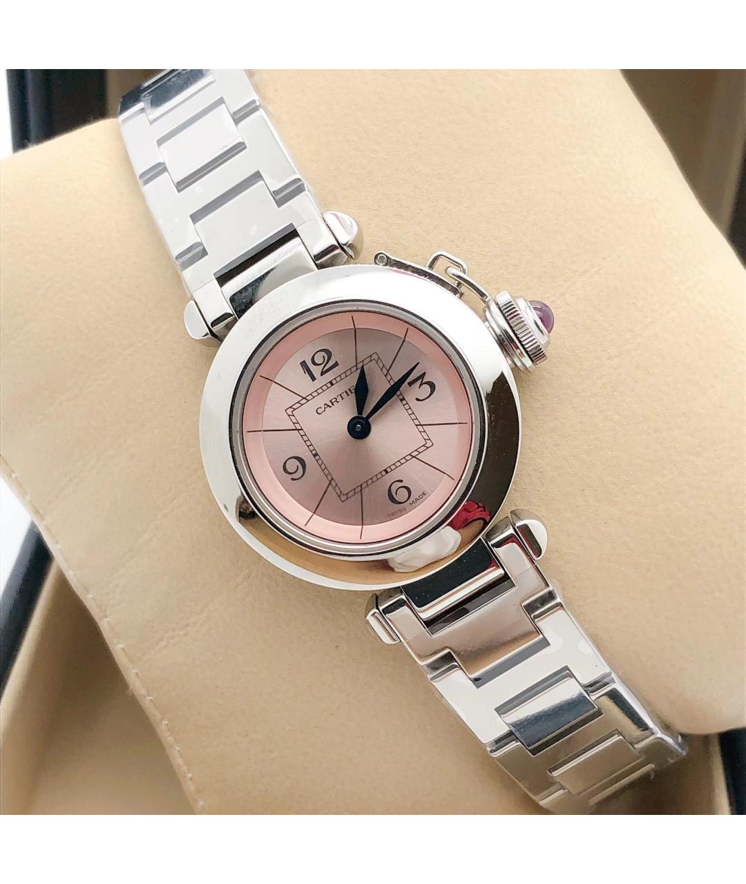 CARTIER Розовые металлические часы, фото 4