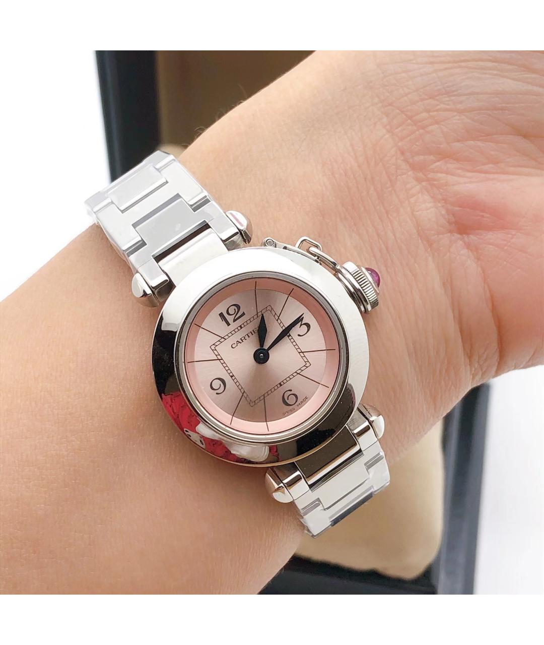 CARTIER Розовые металлические часы, фото 3