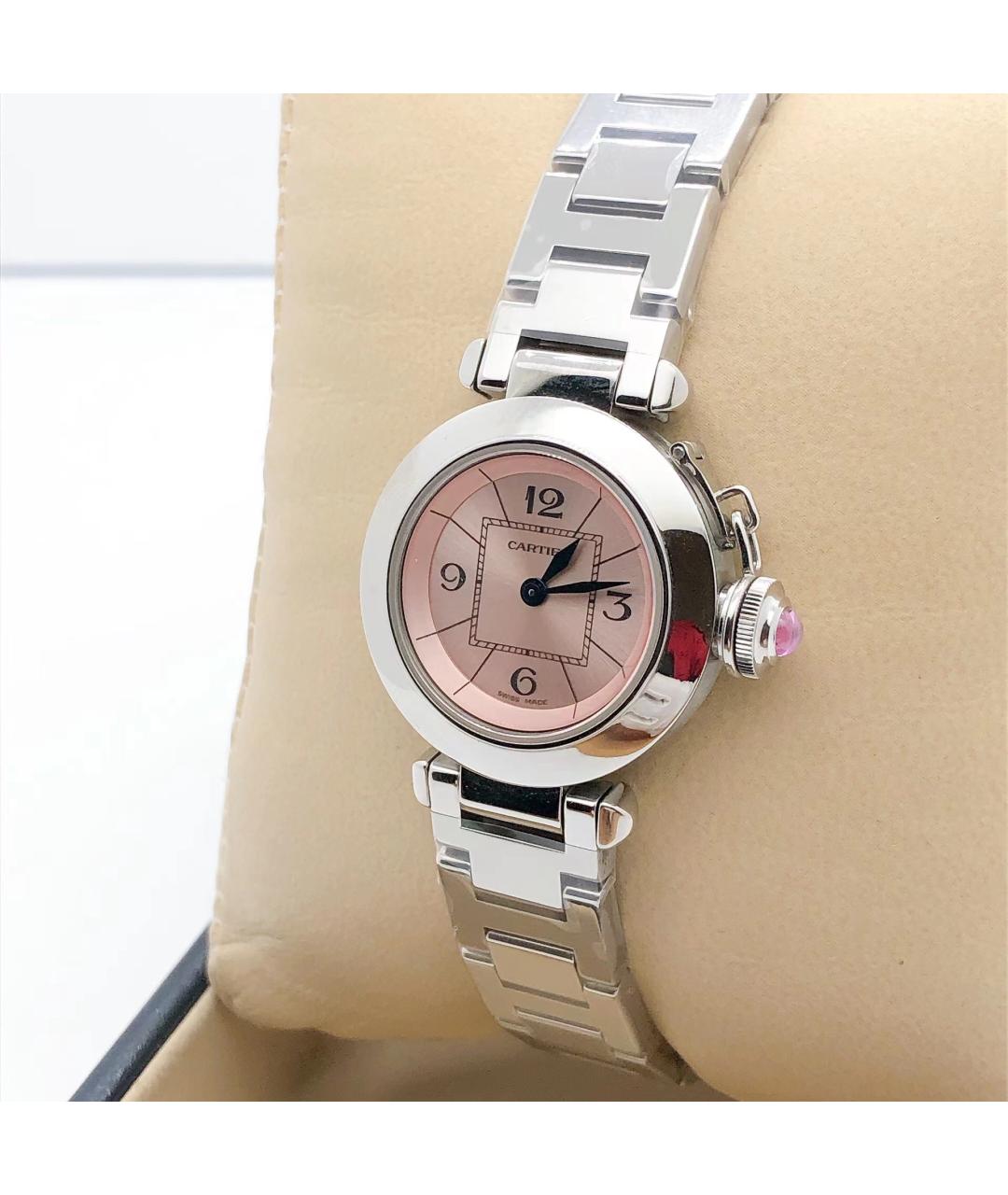 CARTIER Розовые металлические часы, фото 6
