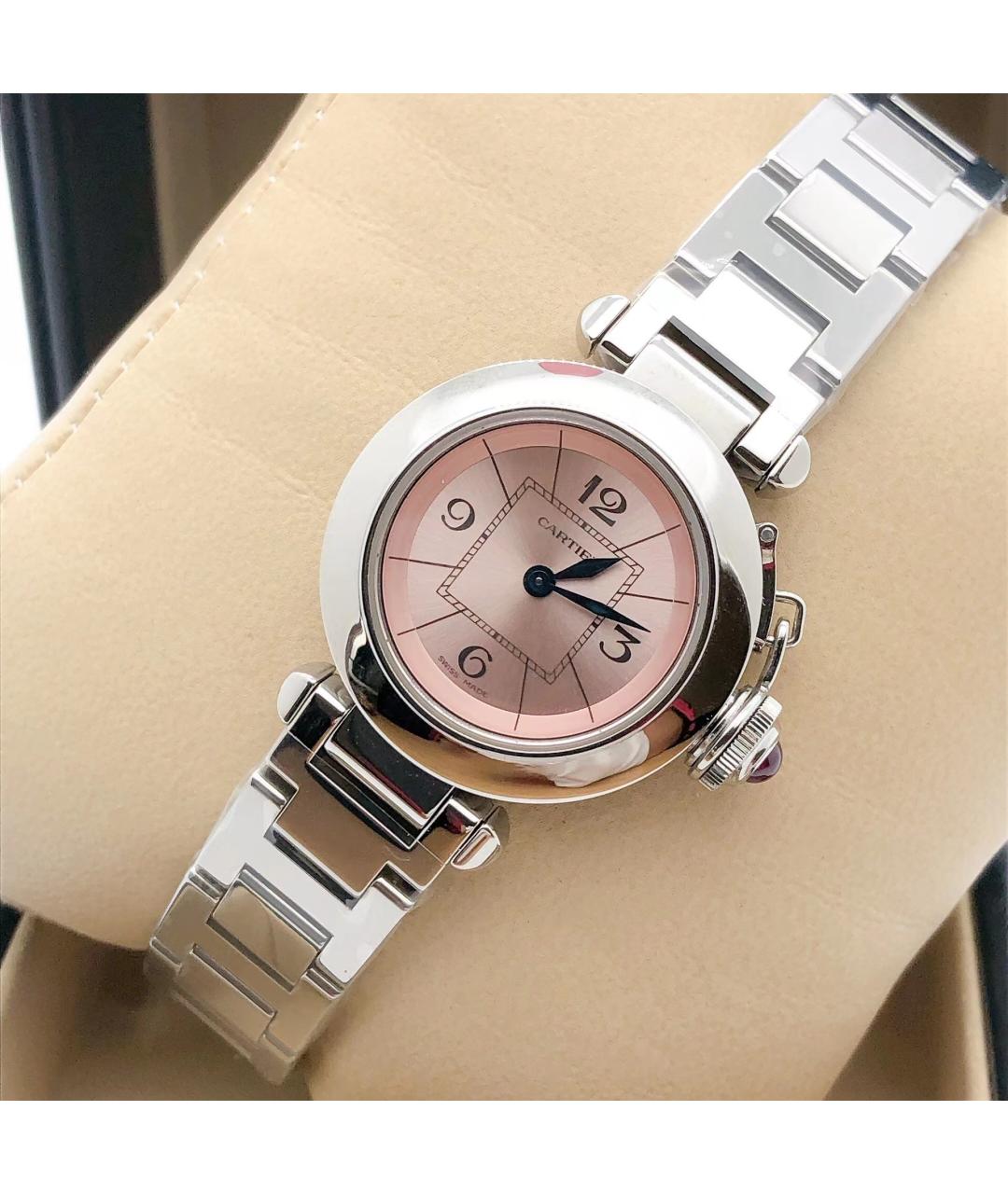 CARTIER Розовые металлические часы, фото 8