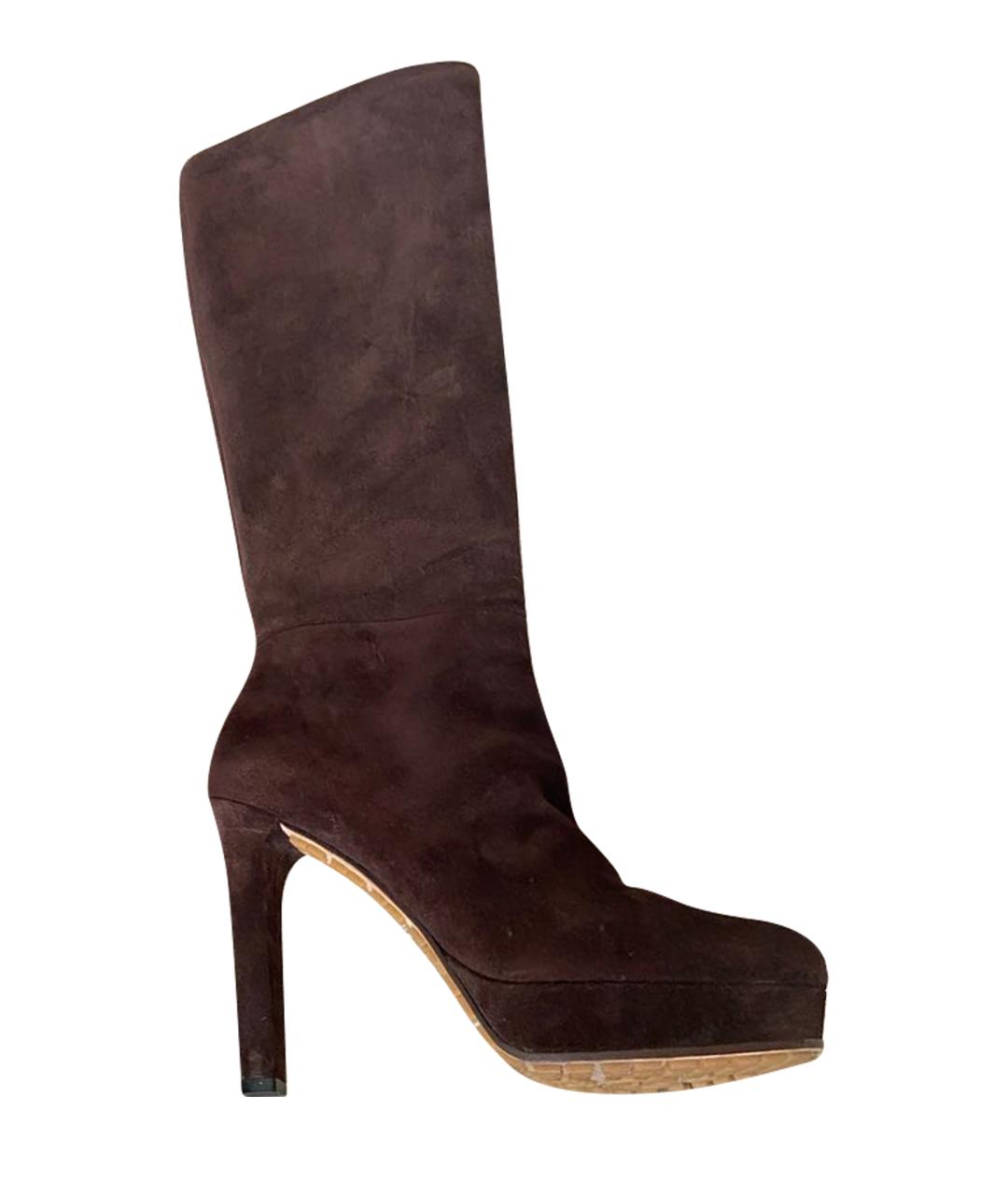 GUCCI Коричневые замшевые сапоги, фото 1