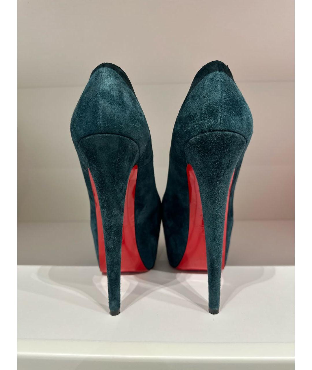 CHRISTIAN LOUBOUTIN Зеленые замшевые туфли, фото 4