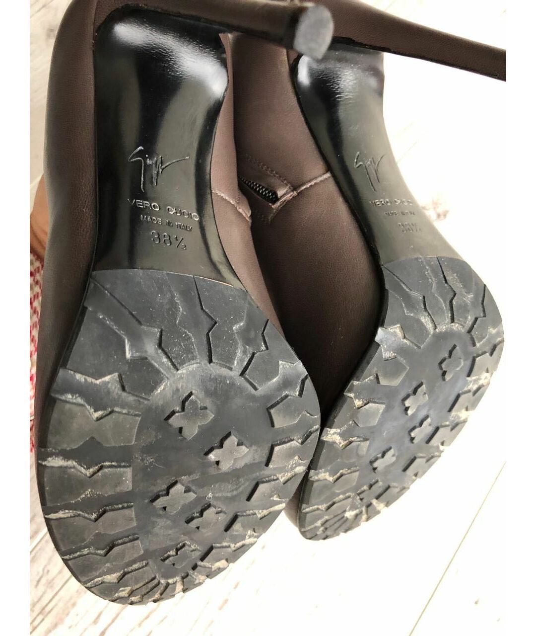 GIUSEPPE ZANOTTI DESIGN Коричневые кожаные ботильоны, фото 5