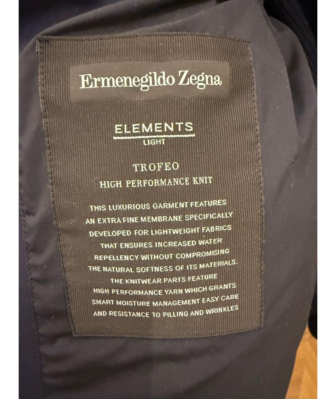 ERMENEGILDO ZEGNA Темно-синяя шерстяная куртка, фото 3