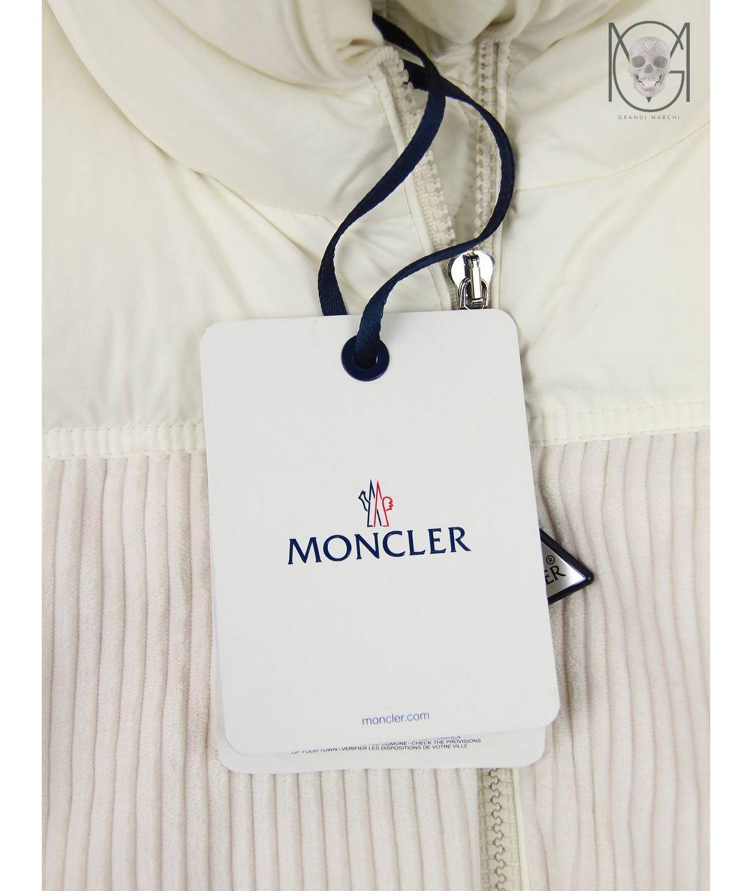 MONCLER Белая полиэстеровая куртка, фото 3