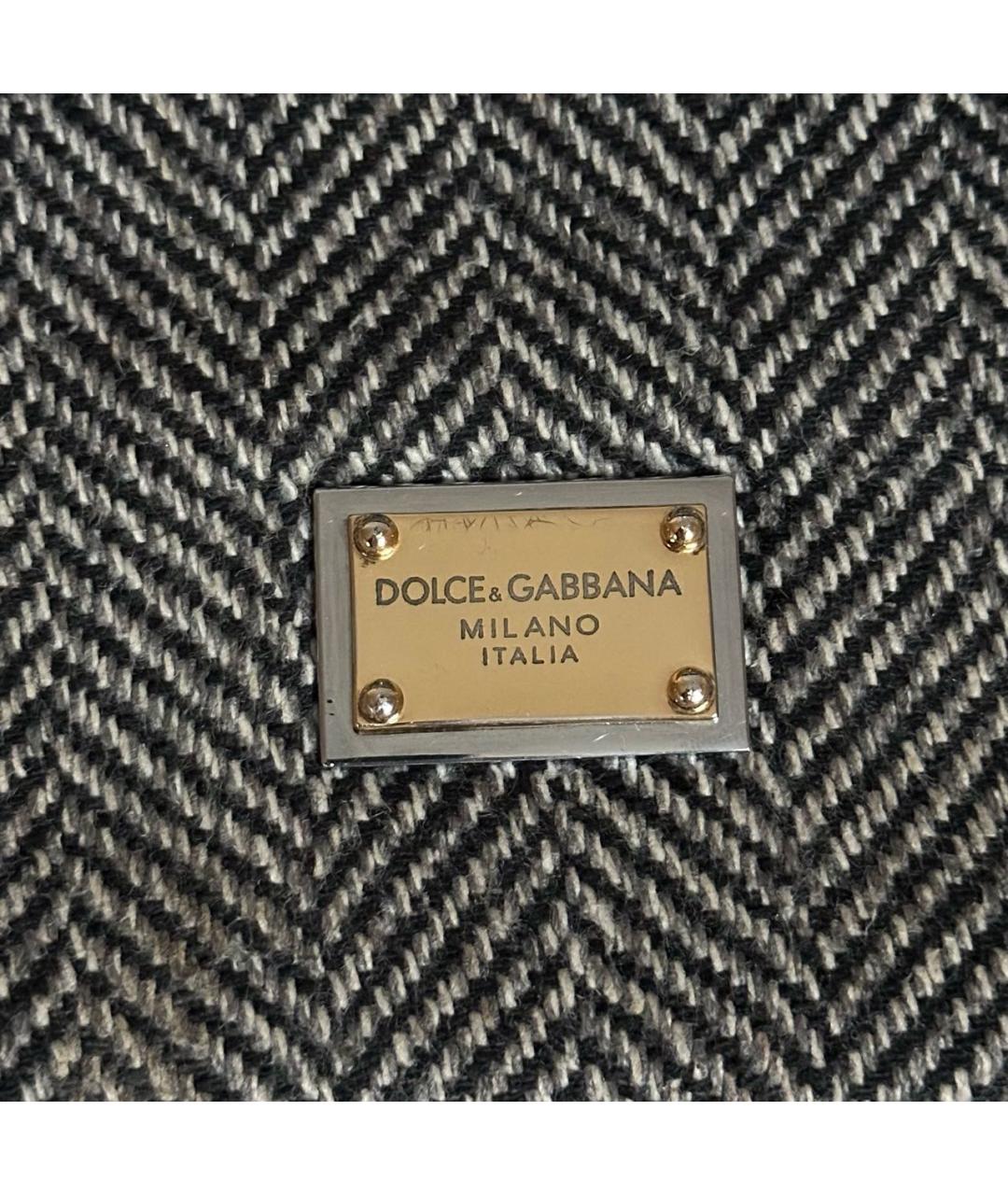 DOLCE&GABBANA Серая тканевая сумка с короткими ручками, фото 8