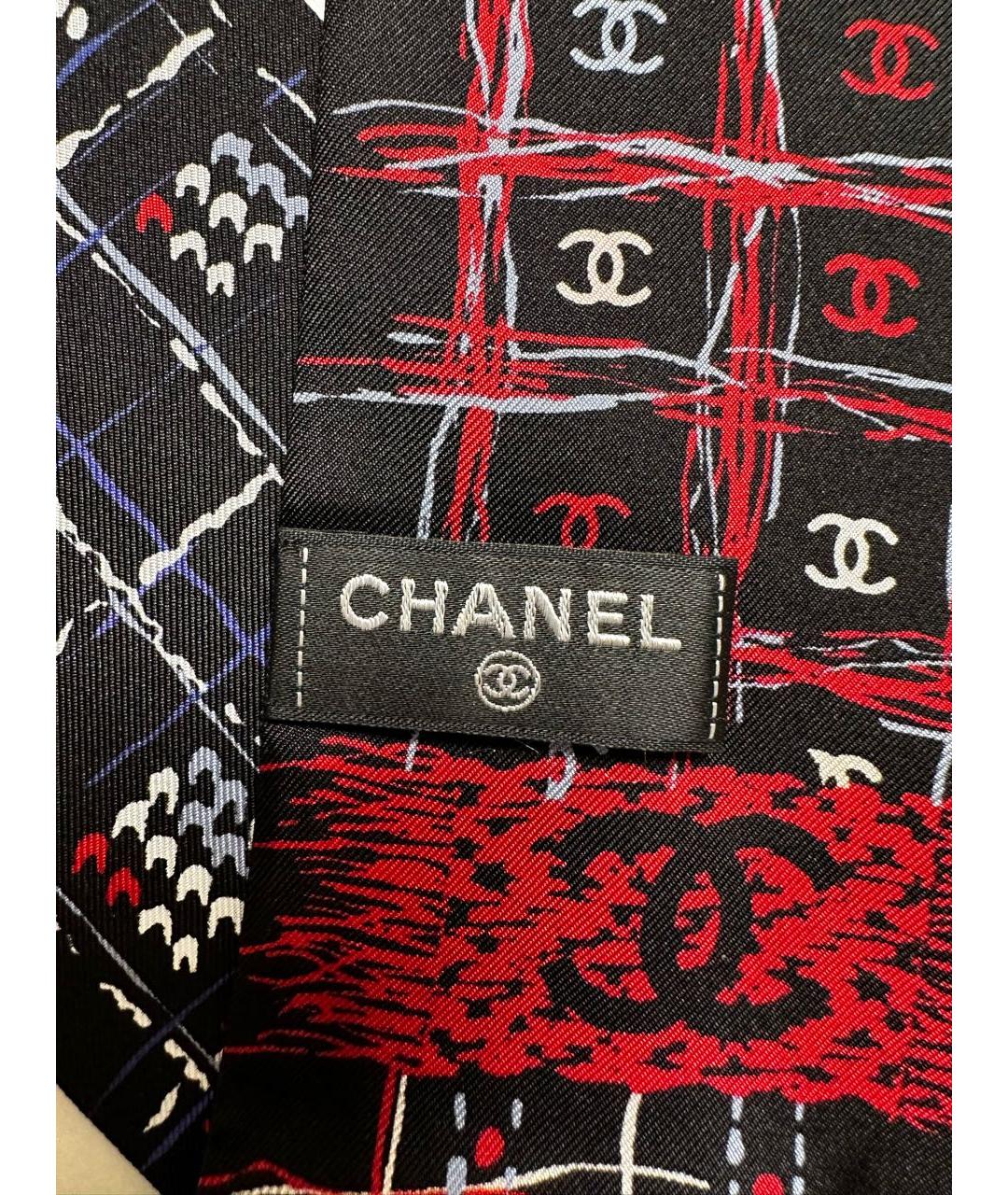 CHANEL Черный шелковый шарф, фото 7