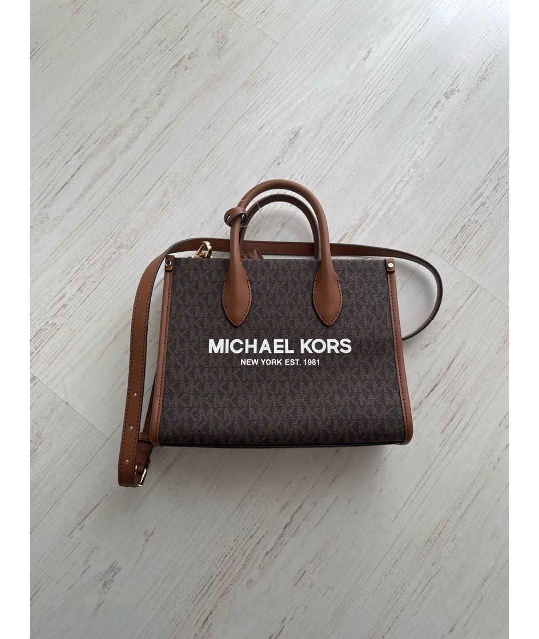 MICHAEL KORS Коричневая сумка тоут из искусственной кожи, фото 5