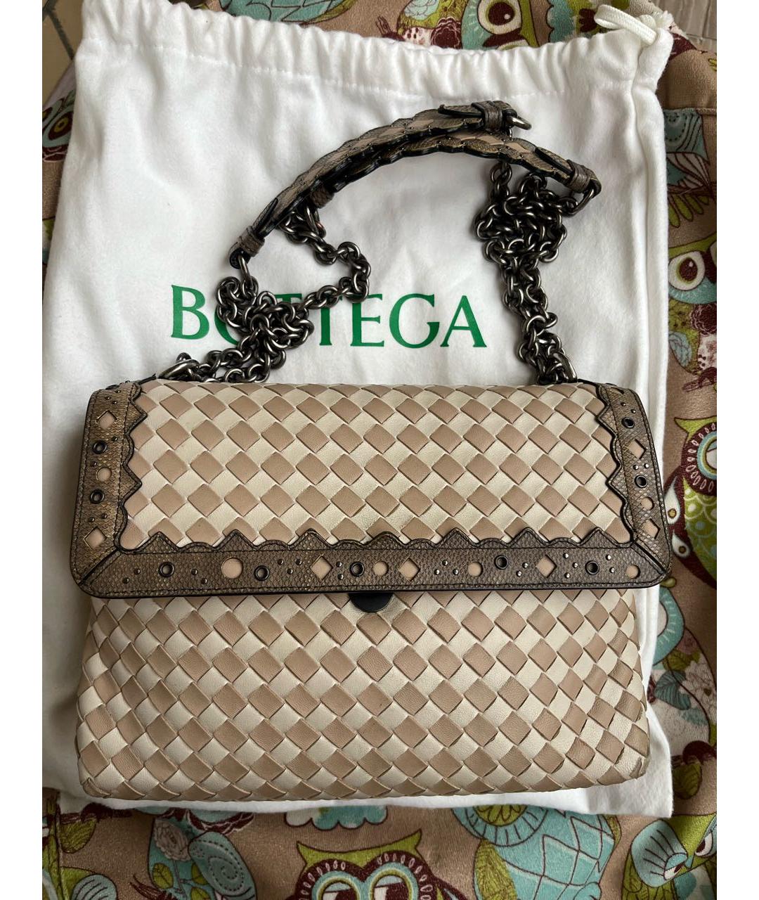 BOTTEGA VENETA Зеленая кожаная сумка через плечо, фото 3