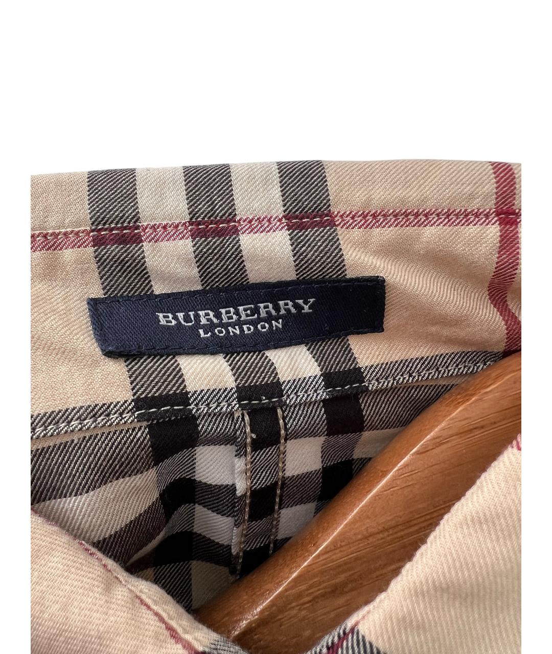 BURBERRY Бежевая хлопковая рубашка, фото 2