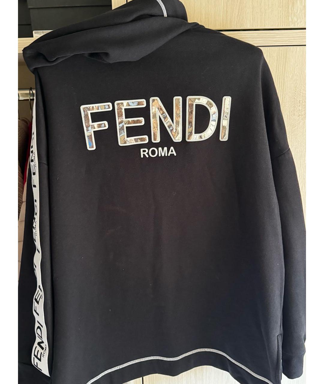 FENDI Черная хлопковая спортивная куртка, фото 2