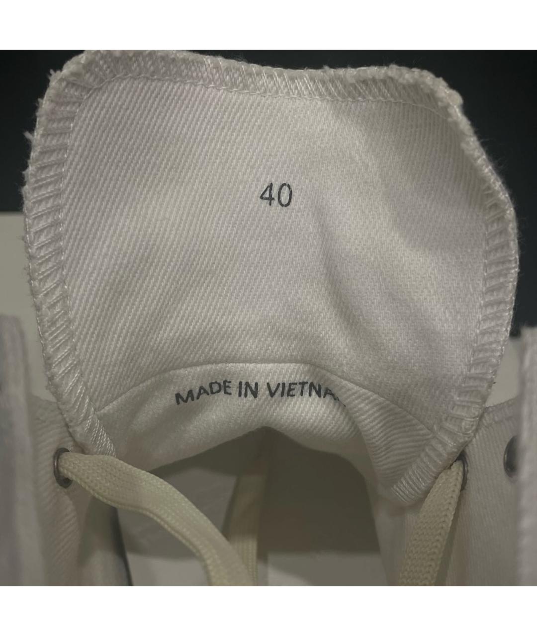 MAISON MARGIELA Белые текстильные высокие кроссовки / кеды, фото 5